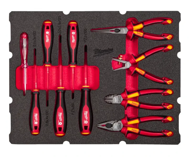 PACKOUT™ pěnová vložka s VDE nářadím pro elektrikáře Milwaukee 4932493637 (Sada 10 dílů) (MI4932493637)