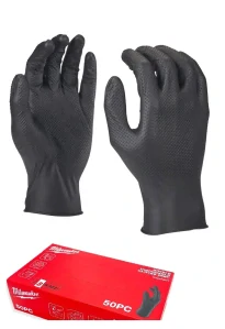 Pracovní rukavice jednorázové Milwaukee, nitrilové, velikost 10 (XL), 25 párů (univrzálních 50 ks)