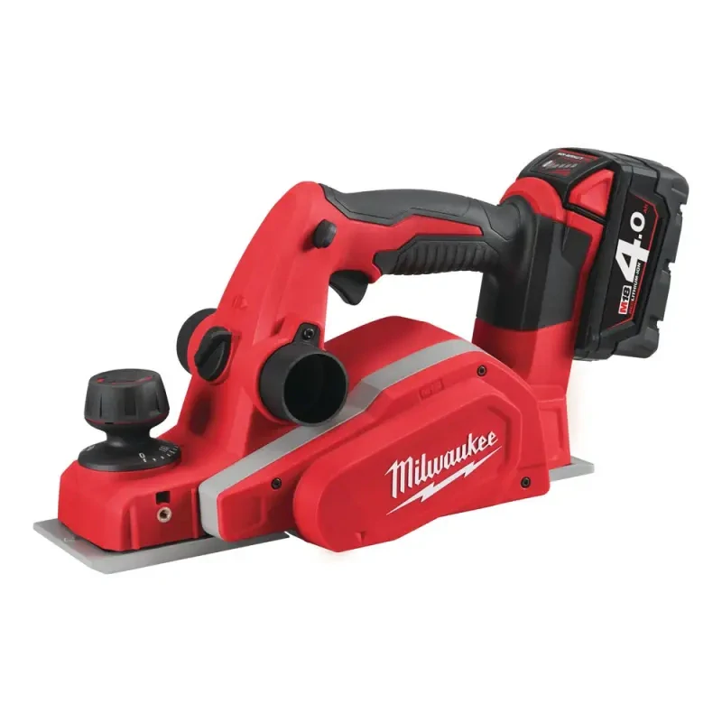 Aku hoblík Milwaukee M18 BP-402C, šířka 82 mm, odběr až 2 mm, 2x Aku M18 B4 + M12-18 C + kufr, 4933451114