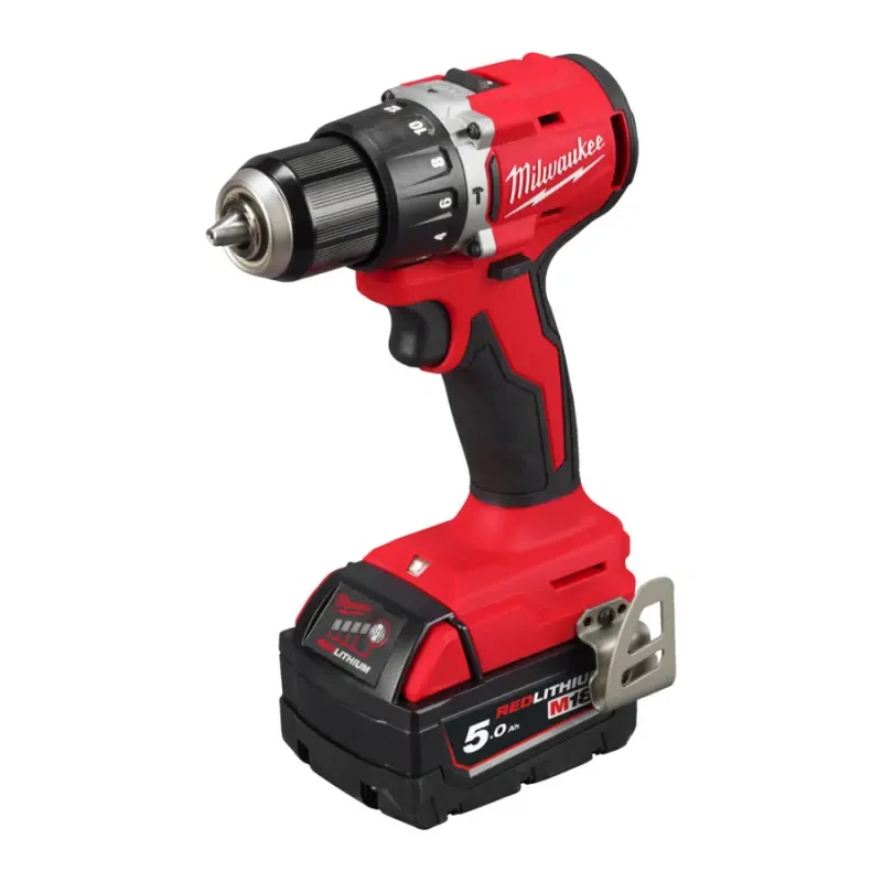 Aku vrtačka s příkleme Milwaukee M18 BLPDRC-502C, sklíčidlo 13 mm, 2x aku M18 B5 + M12-18 C + kufr, 4933492826