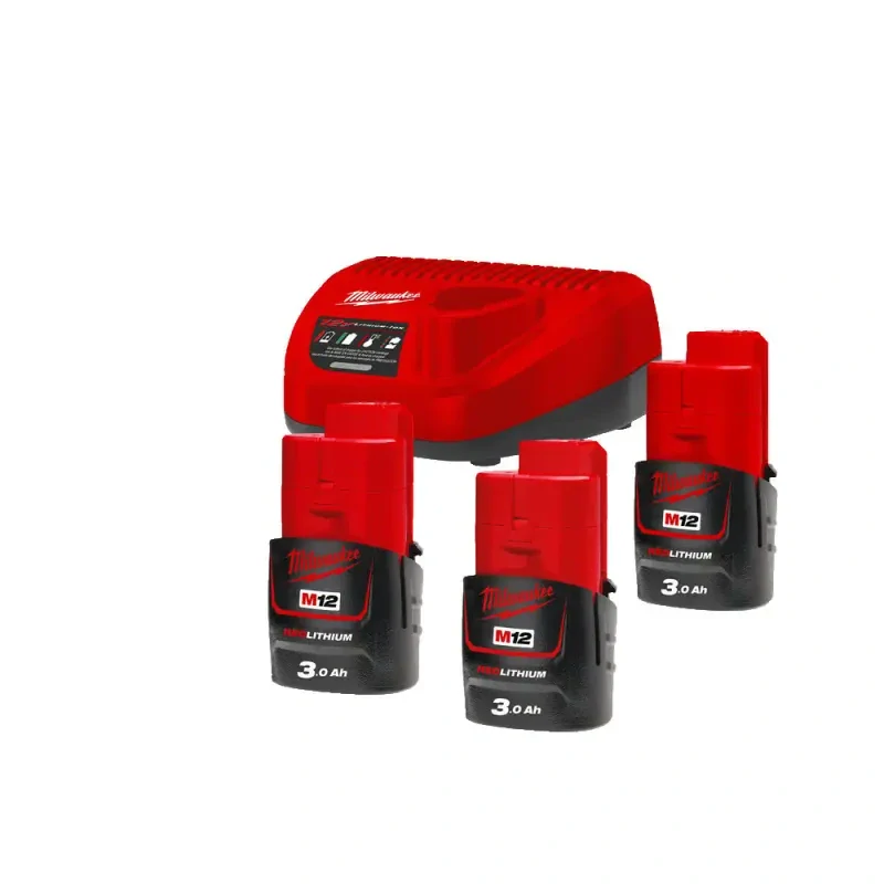 Aku nabíjecí sada Milwaukee M18 NRG-303, 3x Akumulátor M12 B3 + Aku nabíječka M12 C12 C, 4933459207
