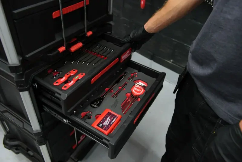PACKOUT™ pěnová vložka s gola sadou 3/8" a kombinovaných klíčů Milwaukee 4932493640 (Sada 55 dílů) (MI4932493640)
