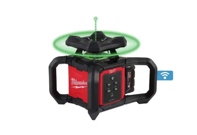 Aku rotační laser Milwaukee M18 RLOHVG300-501C, ONE-KEY, až 300 m s detektorem R300G, 1x aku M18 B5 + M12-18 C + kufr, 4933493191