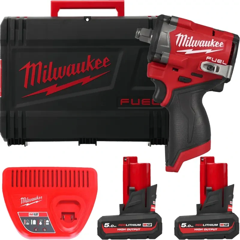 Aku 1/2" rázový utahovák Milwaukee M12 FCIWF12G3-502X, 745 Nm, 2x aku M12 HB5 + C12 C + kufr, 4933493455