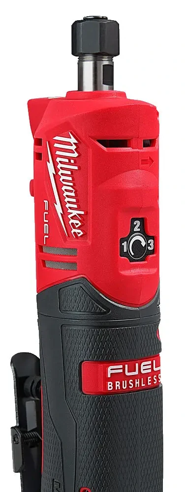 Aku přímá bruska Milwaukee M12 FDGS-0, pro stopkové nástroje 6 a 8 mm, bez Aku, 4933471435 (MI4933471435)