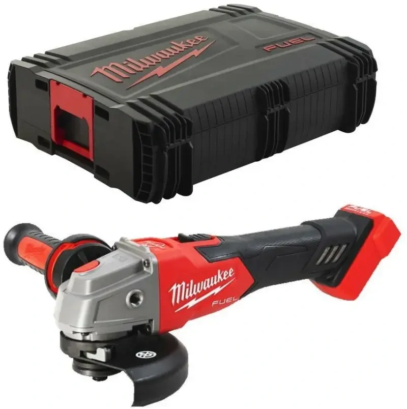 Aku úhlová bruska 125 mm Milwaukee M18 FSAG125XB-0X s posuvným spínačem, RAPIDSTOP, bez aku, s kufrem, 4933478429