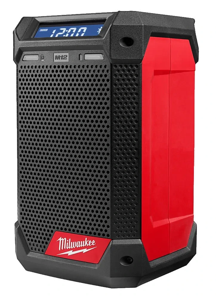 Přenosné Aku rádio/nabíječka Milwaukee M12 RCDAB+-0, DAB+/FM/AM tuner, Bluetooth, nabíječka M12 a USB, bez Aku, 4933472114