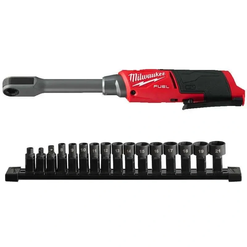 Aku 1/4" HEX průchozí ráčnový utahovák Milwaukee M12 FPTR-0, 81 Nm, prodloužená HEX ráčna INSIDER, bez aku, 4933499413