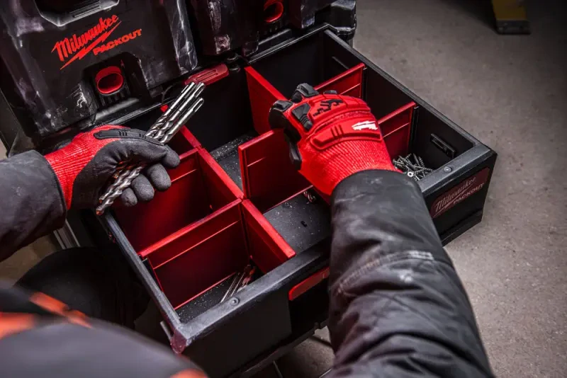 Milwaukee 4932472129 - Kompaktní systémový organizér Packout™ box se 2 zásuvkami (MI4932472129)