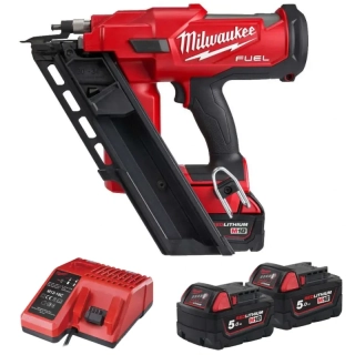 Aku hřebíkovačka Milwaukee M18 FFN-502C na kotevní hřebíky (hřebíky 50-90 mm / 30°-34°), 2x Aku M18 B5 + nabíječka M12-18 FC, 4933471404 (MI4933471404)
