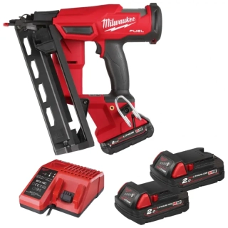 Aku dokončovací hřebíkovačka Milwaukee M18 FN16GA-202X, hřebíky 32-64 mm / 20°, 2x Aku M18 B2 + nabíječka M12-18 FC, 4933478092 (MI4933478092)