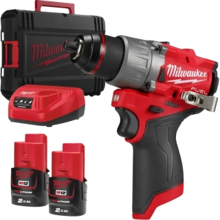 Aku kompaktní vrtací šroubovák Milwaukee M12 FDD2-202X, 2x aku M12 B2 + C12 C + kufr, 4933479873