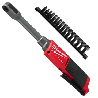 Aku 1/4" HEX průchozí ráčnový utahovák Milwaukee M12 FPTR-0, 81 Nm, prodloužená HEX ráčna INSIDER, bez aku, 4933499413