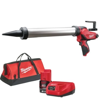 Aku vytlačovací pistole na náplň Milwaukee M12 PCG/600A-201B, tuba 600 ml, 1x aku M12 B2 + M12 C12 C, 4933441670