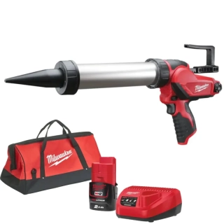 Aku vytlačovací pistole na náplň Milwaukee M12 PCG/400A-201B, tuba 400 ml, 1x aku M12 B2 + M12 C12 C, 4933441665
