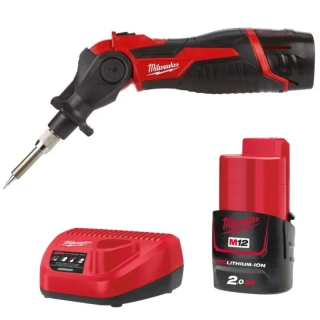 Aku páječka Milwaukee M12 SI-201C, kompaktní Aku pájení, Aku M12 B2 (2,0 Ah) + M12 C12 C, 4933459761 (MI4933459761)