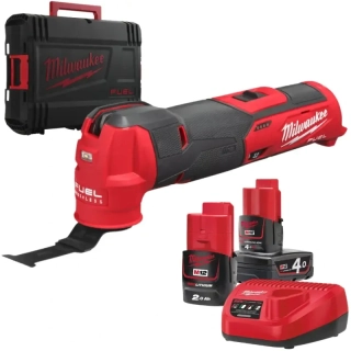 Aku mutifunční oscilační bruska Milwaukee M12 FMT-422X, 1x aku M12 B4 + 1x M12 B2 + C12 C + kufr, 4933472239