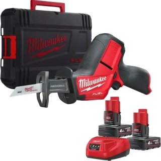 Aku šavlová pila Milwaukee M12 FUEL HACKZALL CHZ-402C, pilka na kov, 2x aku M12 B4 + C12 C + kufr, 4933500571