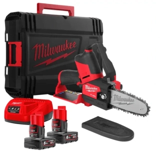 Aku řetězová prořezávací pila Milwaukee M12 FHS-602X, FUEL HATCHET, lišta 15 cm, 2x Aku M12 B6 + nabíječka M12 C12 C, 4933472212 (MI4933472212)