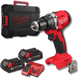 Aku vrtačka s příklepem Milwaukee M18 BLPDRC-202C, sklíčidlo 13 mm, 2x aku M18 B2 + M12-18 C + kufr, 4933492822