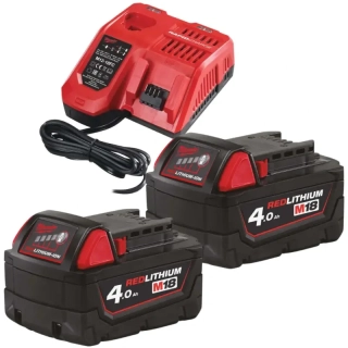 Aku nabíjecí sada Milwaukee M18 NRG-402, 2x Akumulátor M18 B4 + Aku nabíječka M12-18 FC, 4933459215