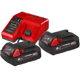 Aku nabíjecí sada Milwaukee M18 NRG-202, 2x Akumulátor M18 B2 + Aku nabíječka M12-18 C, 4933459213