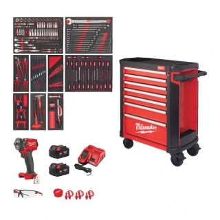 Dílenský vozík Milwaukee TOOLGUARD SRC PR EU ocelový na kolečkách 30", 78 cm (7 zásuvek) 4932493817 (MI4932493817)