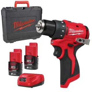 Aku vrtací šroubovák Milwaukee M12 BLDDRC-202C, aku vrtačka, 2x aku M12 B2 + M12 C12 C + Kufr, 4933499686 (MI4933499686)