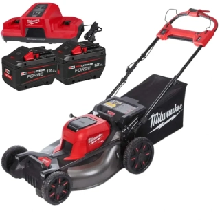 Aku sekačka na trávu Milwaukee M18 F2LM53-122, záběr 53 cm, s pojezdem, s košem, 2x Aku M18 FB12 + nabíječka M18 DBSC, 4933499213 (MI4933499213)