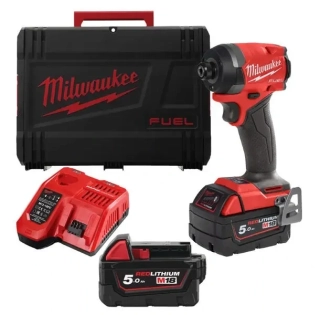Aku 1/4" HEX rázový šroubovák/utahovák Milwaukee M18 FID3-502X, 226 Nm, 2x aku M18 B5 + M12-18 FC + kufr, 4933479865