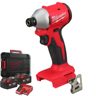 Aku 1/4" HEX rázový šroubovák/utahovák Milwaukee M18 BLIDRC-402C, 190 Nm, 2x aku M18 B4 + M12-18 C, 4933492840