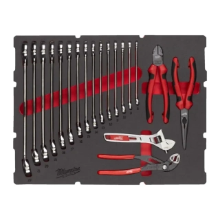Kleště a klíče Milwaukee MAX BITE™ v pěnové vložce PACKOUT™ (Sada 19 ks) (MI4932493339)