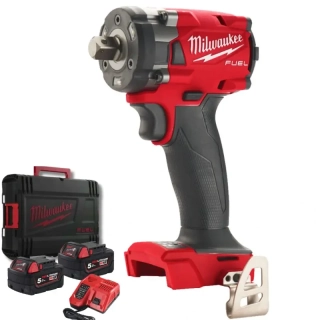 Aku 1/2" rázový utahovák Milwaukee M18 FIW2P12-502X, 339 Nm, 2x aku M18 B5 + M12-18 FC + kufr, 4933478447