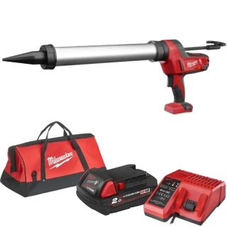 Aku vytlačovací pistole na náplň Milwaukee C18 PCG/600A-201B, válec 600 ml, 1x aku M18 B2 + M12-18 C, 4933441305